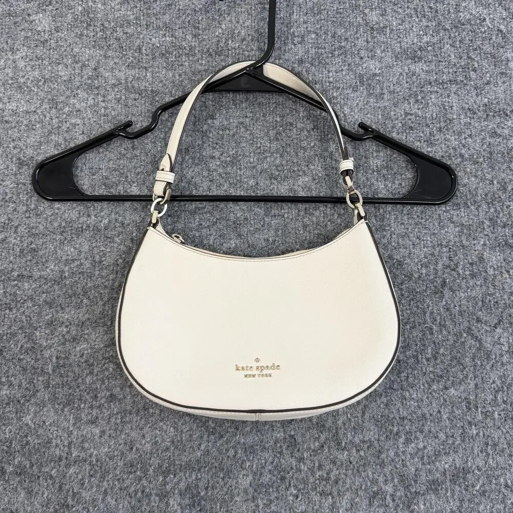 Kate Spade Paige Convertible Crossbody Shoulder Bag White Leather Minimalist